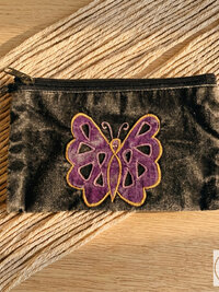 Black Butterfly Wristlet Coin Purse