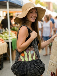 Boho Black Flower Hobo Bag – Stylish Hippie Sling Purse