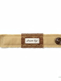 Boho Cotton Cuff Bracelet – Embroidered Dream Big Quote, Vintage Lace Detail