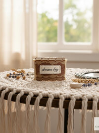 Boho Cotton Cuff Bracelet – Embroidered Dream Big Quote, Vintage Lace Detail