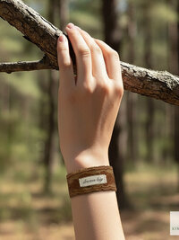 Boho Cotton Cuff Bracelet – Embroidered Dream Big Quote, Vintage Lace Detail