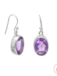 Faceted Amethyst French Wire Earrings