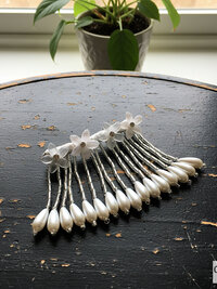 Rhinestone and Resin Flowered Fringe with Pearl Accented Hairpin