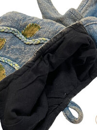 Blue Flower Cotton Crossbody Bag