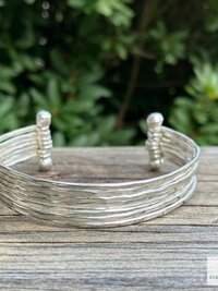 Thin Hammered Silver Cuff Bracelet: Handcrafted Boho Jewelry