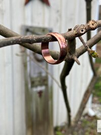 Handmade 6mm Copper Dome Band Ring, Unique Boho Style Jewelry