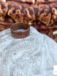 8mm Copper Ring, Rustic Hammered Band, Unique Boho Style Jewelry