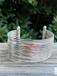 Wide Hammered Silver Cuff Bracelet: Handcrafted Boho Jewelry