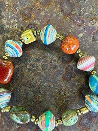 Handmade Colorful Paper Bead Bracelet - Unique Boho Style Jewelry for Women