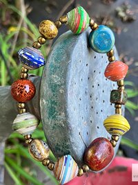 Handmade Colorful Paper Bead Bracelet - Unique Boho Style Jewelry for Women