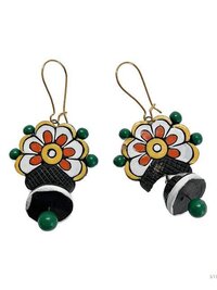 Handcrafted Flower Clay Earrings - Boho Statement Jewelry, Nature Inspired