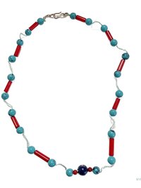 Handcrafted Nepal Beaded Necklace, Boho Gemstone Jewelry