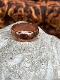 Handmade 6mm Copper Dome Band Ring, Unique Boho Style Jewelry