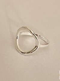 Open Circle Sterling Silver Ring, Boho Minimalist Band, Handmade Geometric Jewelry