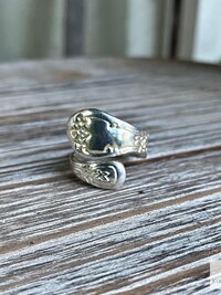 Sterling Silver Flower Spoon Ring, Boho Floral Band, Artisan Silverware Souvenir Jewelry