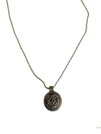Bohemian Antique Bronze Tribal Pendant Necklace - 24 Inch Chain Boho Jewelry