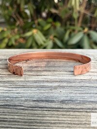 Thin Hammered Copper Cuff - Handcrafted Boho Bracelet, Bohemian Jewelry