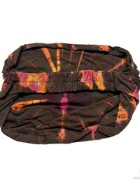 Brown Tie Dye Cotton Headband, Wide Boho Yoga Headwrap for Women, Bohemian Workout Hairband