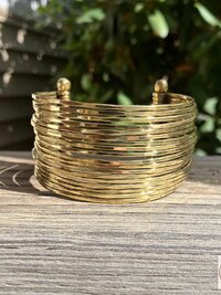 Wide Hammered Gold Cuff Bracelet: Handcrafted Boho Jewelry
