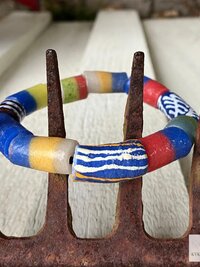 Handcrafted African Trade Bead Bracelet - Vibrant Bohemian Statement Jewelry