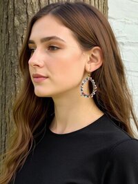 Colorful Teardrop Beaded Earrings -  Dangle Earrings, Statement Jewelry