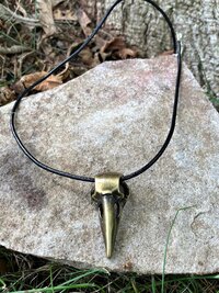 Gothic Crow Skull Necklace, Brass Raven Bird Pendant, Witchy Jewelry