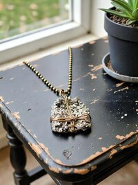Dazzling Pyrite Wire-Wrapped Pendant Necklace - Handcrafted Statement Jewelry with Natural Stone