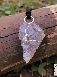 Raw Amethyst Wire Wrapped Necklace - Handcrafted Boho Crystal Pendant Jewelry