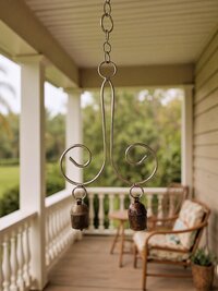Handmade Swirl Bell Chime - Artisan Boho Metal Spiral Patio Decor
