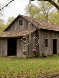 Handmade Swirl Bell Chime - Artisan Boho Metal Spiral Patio Decor