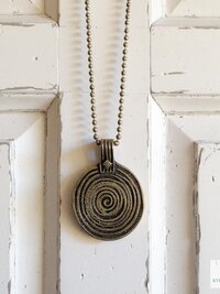 Bronze Swirl Pendant Necklace - Handcrafted Boho Pendant Jewelry