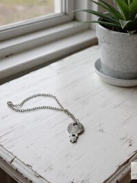 Antique Flat Lock Key Necklace, Repurposed Steel Pendant, Industrial Jewelry