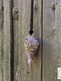 Raw Amethyst Wire Wrapped Necklace - Handcrafted Boho Crystal Pendant Jewelry