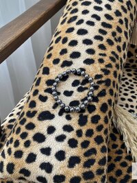 Hematite Beaded Bracelet - Natural Gemstone Jewelry - Stylish Stretch Bracelet