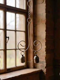Handmade Swirl Bell Chime - Artisan Boho Metal Spiral Patio Decor