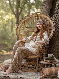 Brown Tie-Dye Boho Headband, Stylish Bohemian Headwrap, Headbands for Women