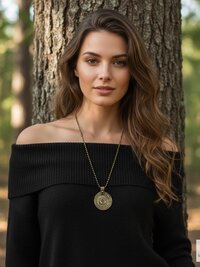 Bronze Swirl Pendant Necklace - Handcrafted Boho Pendant Jewelry