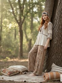 Brown Tie-Dye Boho Headband, Stylish Bohemian Headwrap, Headbands for Women