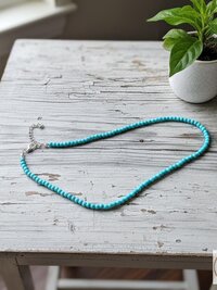 Turquoise Bead Necklace: Beaded Turquoise Choker