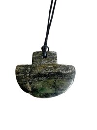 Natural Serpentine Axe Pendant - Handcrafted Earthy Gemstone Necklace, Handmade Stone Jewelry