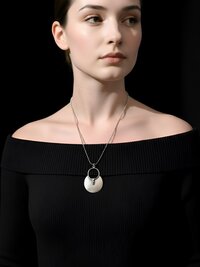 Boho Tribal Silver Circle Pendant Necklace - Unique Statement Accessory
