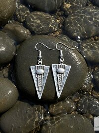 Boho Silver Tribal Earrings - Ethnic Dangles with 925 Sterling Silver Hooks