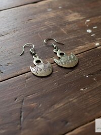 Handcrafted Tuareg Silver Gofed Earrings, Ethnic African Tribal Dangles, Stainless Steel Hooks