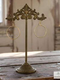 Handcrafted Gold Dangle Hoop Earrings - Medium Circle Drops