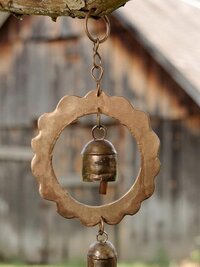 Handmade Double Sun Bells Metal Wind Chime - Soothing Outdoor Sounds, Rustic Garden Decor