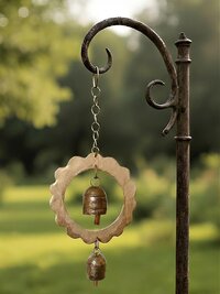 Handmade Double Sun Bells Metal Wind Chime - Soothing Outdoor Sounds, Rustic Garden Decor