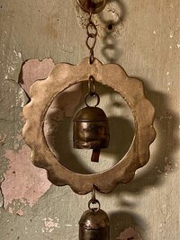 Handmade Double Sun Bells Metal Wind Chime - Soothing Outdoor Sounds, Rustic Garden Decor