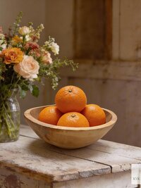 Handcrafted Rustic Olive Wood Bowl - 6 Inch Wooden Kitchen Tableware