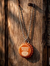 Vintage Soda Bottle Cap Necklace, Retro 1970s Americana Jewelry
