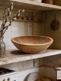Handcrafted Rustic Olive Wood Bowl - 6 Inch Wooden Kitchen Tableware